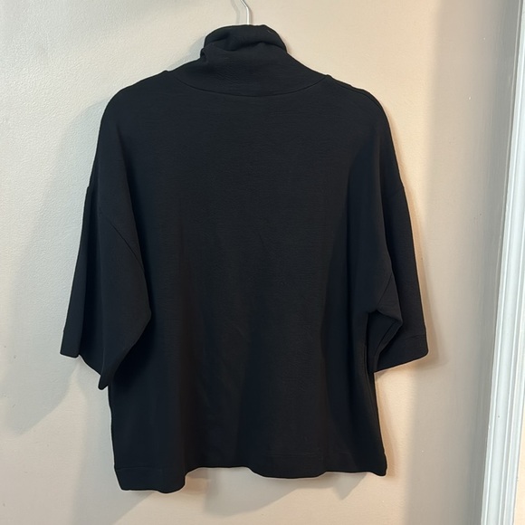 NWT J Crew Black Crepe Drop Sleeve Turtleneck Top - Picture 8 of 8